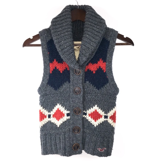 Hollister Jackets & Blazers - Hollister Knit Button Down Vest